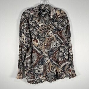 1980s Vintage GUESS Rayon XL‎ Single Stitch USA Georges Marciano sharp